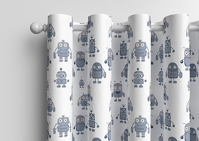 Robo Town, Cyborg Grey - Made to Measure Curtains - Image 12